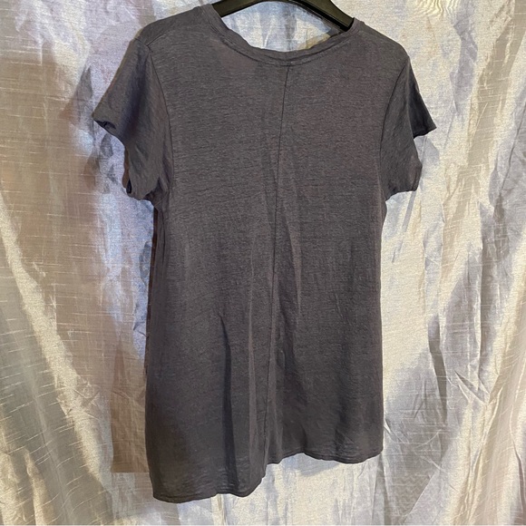 Tahari 100% linen tee shirt, SZ M, GUC, hi/lo hem, relaxed fit, cap sleeves. - Picture 5 of 10